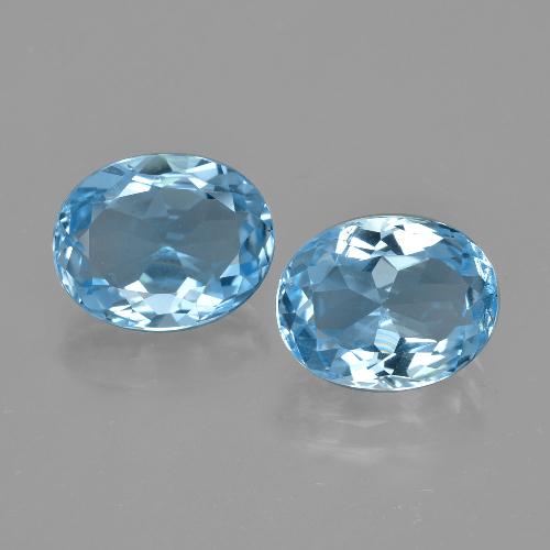 Gemas de topacio azul cielo natural de 6,53 ct, corte óvalo, VVS