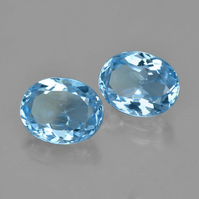Gemas de topacio azul cielo natural de 6,53 ct, corte óvalo, VVS