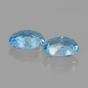 Gemas de topacio azul cielo natural de 6,53 ct, corte óvalo, VVS