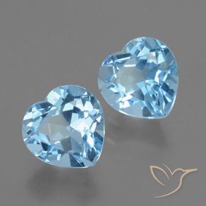 Gemas de Topacio Azul Suizo natural de 6.23 ct, Corazón, VVS-VS