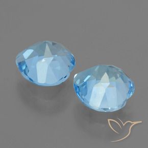 Gemas de Topacio Azul Suizo natural de 6.23 ct, Corazón, VVS-VS