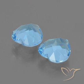 Gemas de Topacio Azul Cielo natural de 5.81 ct, Corazón, VVS