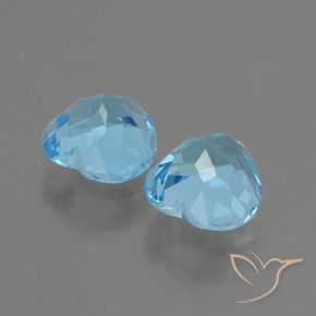 Gemas de Topacio Azul Suizo natural de 6.62 ct, Corazón, VVS-VS