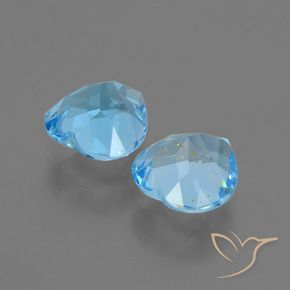 Gemas de Topacio Azul Cielo natural de 5.98 ct, Corazón, VS