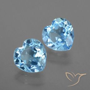 Gemas de Topacio Azul Cielo natural de 5.84 ct, Corazón, VVS-VS
