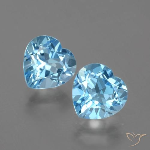 6.01ctw Natural Azul Cielo Topacio, Corazón, VVS