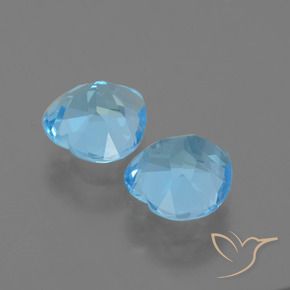 Gemas de Topacio Azul Cielo natural de 6.01 ct, Corazón, VVS