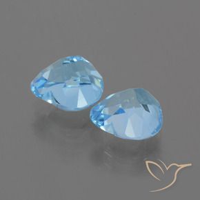 Gemas de Topacio Azul Cielo natural de 6.09 ct, Corazón, VVS-VS