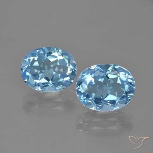 6.34ctw Natural Azul Suizo Topacio, Ovalada, VVS-VS