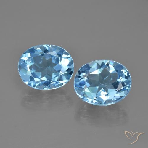 7.15ctw Natural Azul Suizo Topacio, Ovalada, VVS-VS