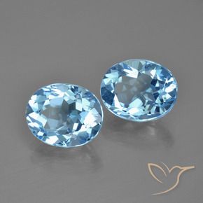Gemas de Topacio Azul Suizo natural de 7.15 ct, Ovalada, VVS-VS