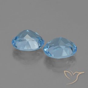 Gemas de Topacio Azul Suizo natural de 7.15 ct, Ovalada, VVS-VS