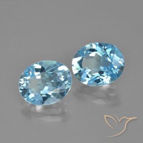 Gemas de Topacio Azul Cielo natural de 6.28 ct, Ovalada, VVS