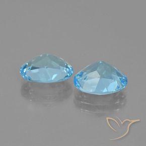 Gemas de Topacio Azul Cielo natural de 6.28 ct, Ovalada, VVS