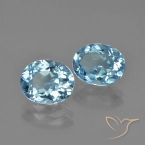 Gemas de Topacio Azul Cielo natural de 6.21 ct, Ovalada, VVS-VS