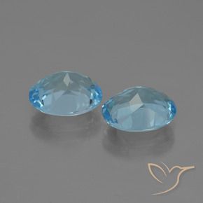 Gemas de Topacio Azul Cielo natural de 6.21 ct, Ovalada, VVS-VS
