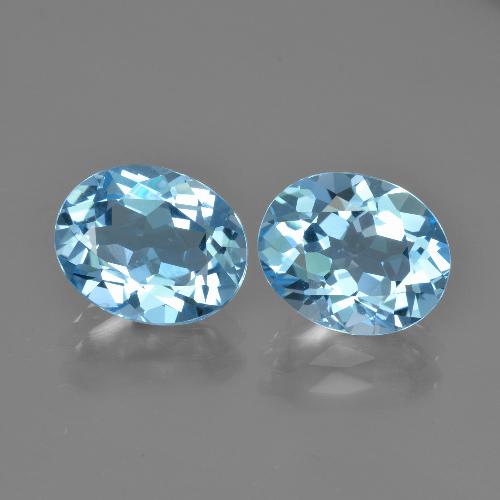 Gemas de topacio azul natural de 5,96 ct, corte óvalo, VVS