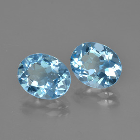 Gemas de topacio azul natural de 5,96 ct, corte óvalo, VVS
