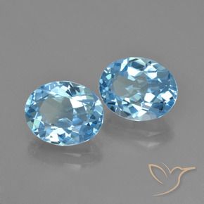 Gemas de Topacio Azul Cielo natural de 5.73 ct, Ovalada, VVS