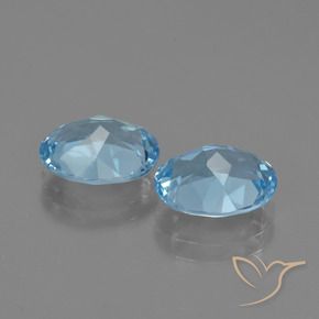 Gemas de Topacio Azul Cielo natural de 5.73 ct, Ovalada, VVS