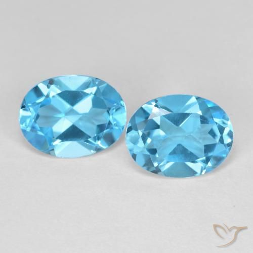 4.33ctw Natural Azul Suizo Topacio, Ovalada, VVS-VS