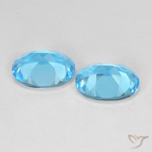 Gemas de Topacio Azul Suizo natural de 4.33 ct, Ovalada, VVS-VS