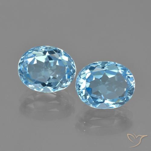 6.51ctw Natural Azul Cielo Topacio, Ovalada, VVS