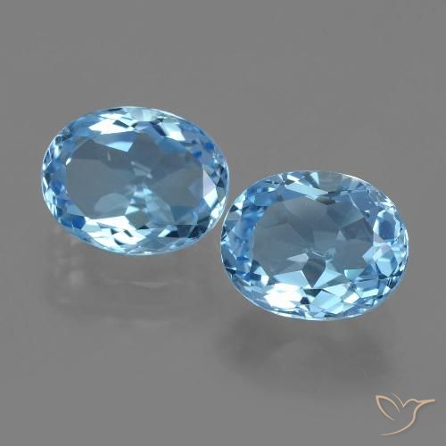 6.52ctw Natural Azul Suizo Topacio, Ovalada, VVS