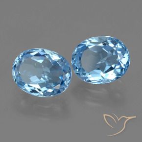 Gemas de Topacio Azul Suizo natural de 6.52 ct, Ovalada, VVS