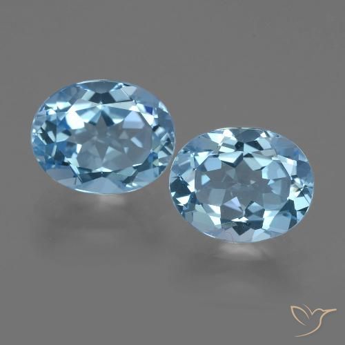 Gemas de topacio azul natural de 6,08 ct, corte óvalo, VVS