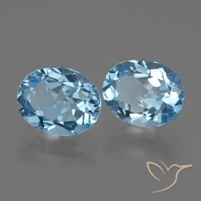 Gemas de topacio azul natural de 6,08 ct, corte óvalo, VVS