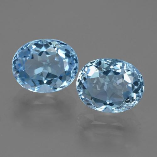 Gemas de Topacio Azul Suizo natural de 7.11 ct, Corte Óvalo, VVS