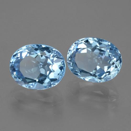 Gemas de Topacio Azul Suizo natural de 7.11 ct, Corte Óvalo, VVS