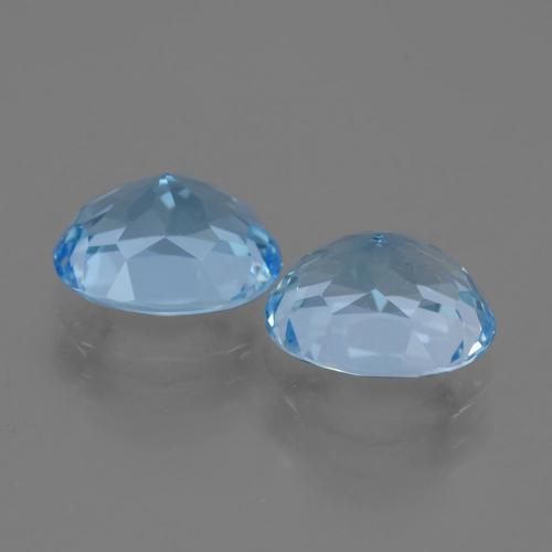 Gemas de Topacio Azul Suizo natural de 7.11 ct, Corte Óvalo, VVS