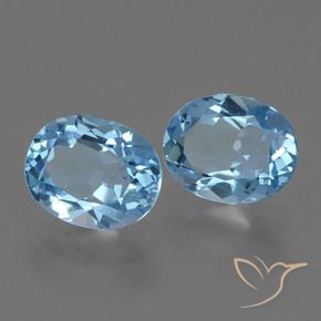 Gemas de Topacio Azul Cielo natural de 6.40 ct, Ovalada, VVS-VS