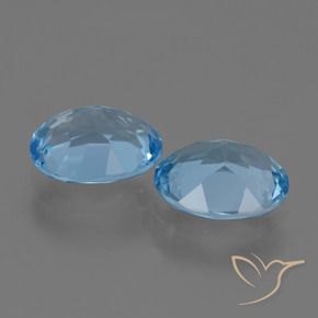 Gemas de Topacio Azul Cielo natural de 6.40 ct, Ovalada, VVS-VS