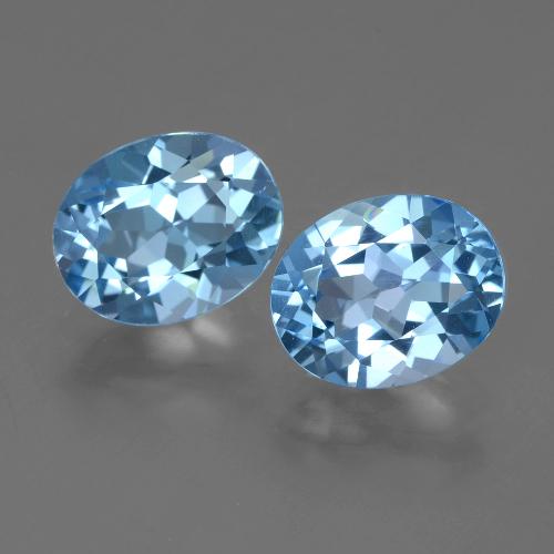 Gemas de topacio azul natural de 6,36 ct, corte óvalo, VVS