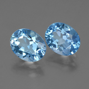 Gemas de topacio azul natural de 6,36 ct, corte óvalo, VVS