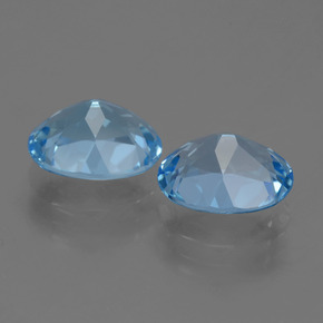 Gemas de topacio azul natural de 6,36 ct, corte óvalo, VVS