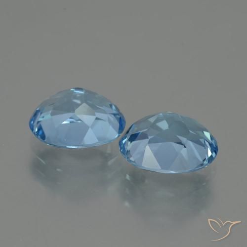 Gemas de Topacio Azul Suizo natural de 7.03 ct, Ovalada, VVS-VS