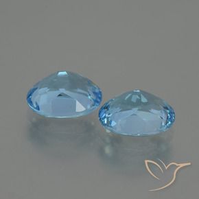 Gemas de Topacio Azul Cielo natural de 6.93 ct, Ovalada, VS