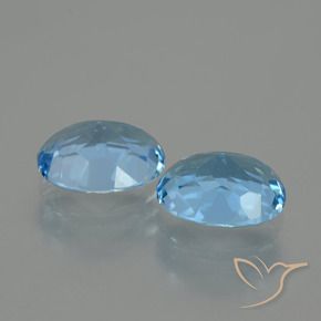 Gemas de Topacio Azul Suizo natural de 6.74 ct, Ovalada, VVS-VS