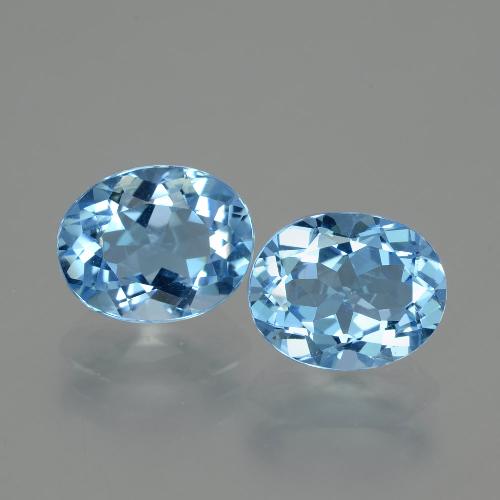Gemas de Topacio Azul Suizo natural de 6.56 ct, Corte Óvalo, VVS