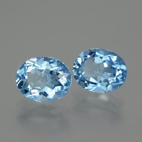 Gemas de Topacio Azul Suizo natural de 6.56 ct, Corte Óvalo, VVS