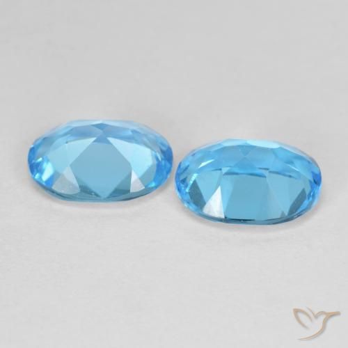 Gemas de Topacio Azul Suizo natural de 4.28 ct, Corte Óvalo, VVS-VS