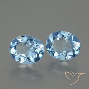 Gemas de Topacio Azul Cielo natural de 5.93 ct, Ovalada, VVS-VS