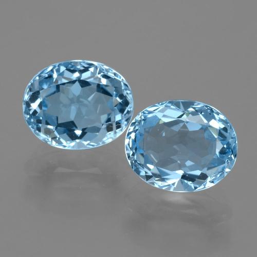 Gemas de topacio azul natural de 6,95 ct, corte óvalo, VVS
