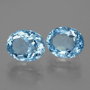 Gemas de topacio azul natural de 6,95 ct, corte óvalo, VVS