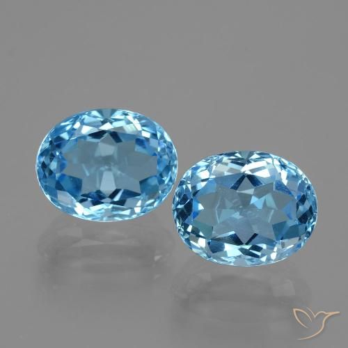 6.81ctw Natural Azul Cielo Topacio, Ovalada, VVS-VS