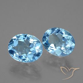Gemas de Topacio Azul Cielo natural de 7.13 ct, Ovalada, VVS-VS